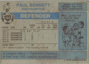 1976-77 Topps Footballer #164 Paul Bennett Back