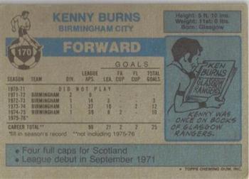 1976-77 Topps Footballer #170 Kenny Burns Back