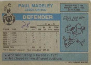 1976-77 Topps Footballer #175 Paul Madeley Back