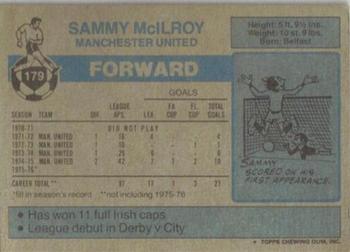 1976-77 Topps Footballer #179 Sammy McIlroy Back