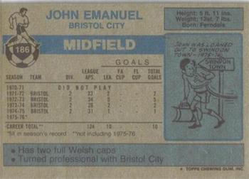 1976-77 Topps Footballer #186 John Emanuel Back