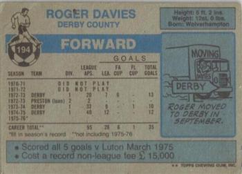 1976-77 Topps Footballer #194 Roger Davies Back