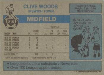 1976-77 Topps Footballer #215 Clive Woods Back