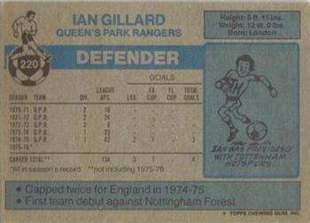 1976-77 Topps Footballer #220 Ian Gillard Back