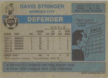 1976-77 Topps Footballer #224 David Stringer Back