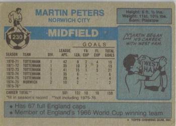 1976-77 Topps Footballer #230 Martin Peters Back