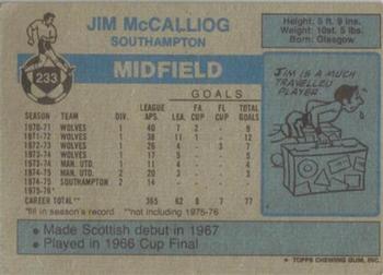 1976-77 Topps Footballer #233 Jim McCalliog Back