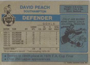 1976-77 Topps Footballer #248 David Peach Back