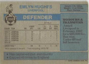 1976-77 Topps Footballer #250 Emlyn Hughes Back
