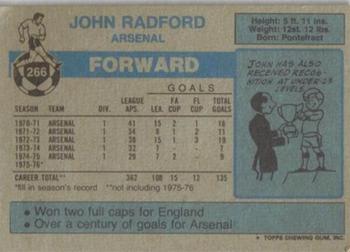 1976-77 Topps Footballer #266 John Radford Back