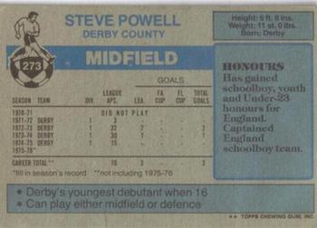 1976-77 Topps Footballer #273 Steve Powell Back