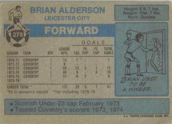 1976-77 Topps Footballer #278 Brian Alderson Back
