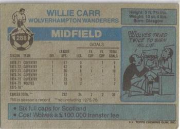 1976-77 Topps Footballer #288 Willie Carr Back
