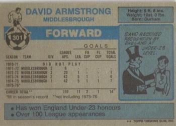 1976-77 Topps Footballer #301 David Armstrong Back