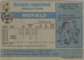 1976-77 Topps Footballer #303 Roger Osborne Back
