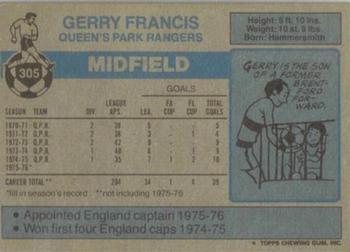 1976-77 Topps Footballer #305 Gerry Francis Back