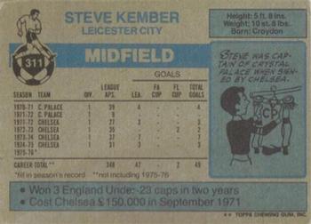1976-77 Topps Footballer #311 Steve Kember Back