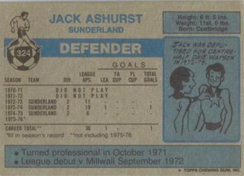 1976-77 Topps Footballer #324 Jack Ashurst Back