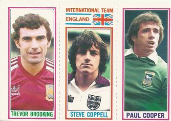 1981-82 Topps Footballer #34 / 173 / 124 Paul Cooper / Steve Coppell / Trevor Brooking Front