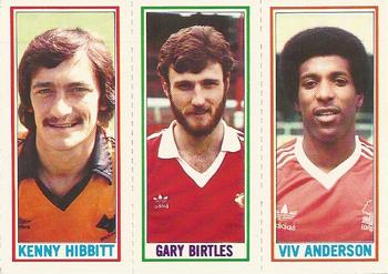 1981-82 Topps Footballer #82 / 72 / 87 Viv Anderson / Gary Birtles / Kenny Hibbitt Front