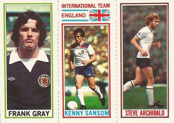 1981-82 Topps Footballer #104 / 168 / 32 Steve Archibald / Kenny Sansom / Frank Gray Front
