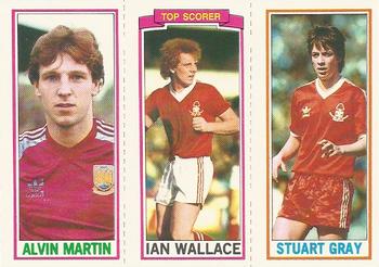 1981-82 Topps Footballer #81 / 157 / 123 Stuart Gray / Ian Wallace / Alvin Martin Front