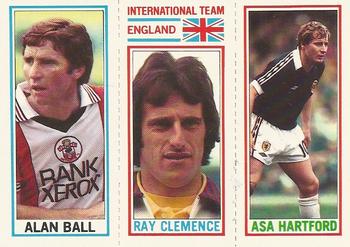 1981-82 Topps Footballer #24 / 166 / 97 Asa Hartford / Ray Clemence / Alan Ball Front