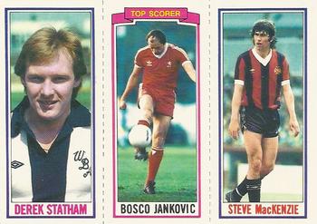 1981-82 Topps Footballer #59 / 155 / 112 Steve MacKenzie / Bosko Jankovic / Derek Statham Front