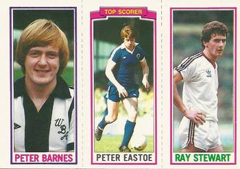 1981-82 Topps Footballer #122 / 149 / 114 Ray Stewart / Peter Eastoe / Peter Barnes Front