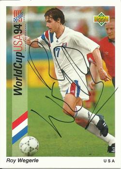 1993 Upper Deck World Cup Preview (English/Spanish) - USA Autographed Factory #17 Roy Wegerle Front