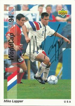 1993 Upper Deck World Cup Preview (English/Spanish) - USA Autographed Factory #2 Mike Lapper Front
