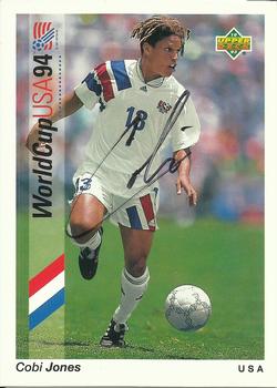 1993 Upper Deck World Cup Preview (English/Spanish) - USA Autographed Factory #13 Cobi Jones Front