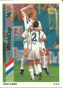 1993 Upper Deck World Cup Preview (English/Spanish) - USA Autographed Factory #22 Alexi Lalas Front