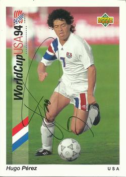 1993 Upper Deck World Cup Preview (English/Spanish) - USA Autographed Factory #7 Hugo Perez Front