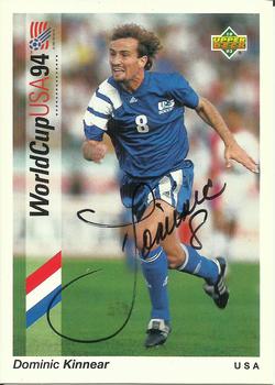 1993 Upper Deck World Cup Preview (English/Spanish) - USA Autographed Factory #8 Dominic Kinnear Front