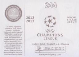 2012-13 Panini UEFA Champions League Stickers #244 Gonzalo Higuain Back