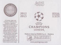 2012-13 Panini UEFA Champions League Stickers #403 Sofiane Feghouli Back