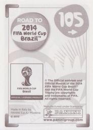 2013 Panini Road to 2014 FIFA World Cup Brazil Stickers #105 Franck Ribery Back
