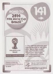 2013 Panini Road to 2014 FIFA World Cup Brazil Stickers #141 Juan Mata Back