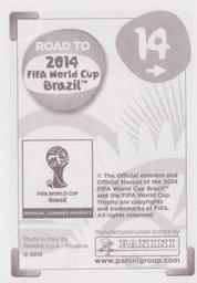 2013 Panini Road to 2014 FIFA World Cup Brazil Stickers #14 Ronaldinho Back