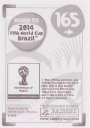 2013 Panini Road to 2014 FIFA World Cup Brazil Stickers #165 Felipe Gutierrez Back