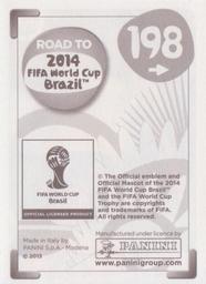 2013 Panini Road to 2014 FIFA World Cup Brazil Stickers #198 Christian Noboa Back
