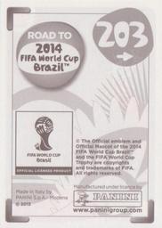 2013 Panini Road to 2014 FIFA World Cup Brazil Stickers #203 Paulo Da Silva Back