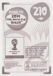 2013 Panini Road to 2014 FIFA World Cup Brazil Stickers #210 Cristian Riveros Back