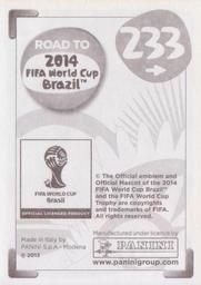 2013 Panini Road to 2014 FIFA World Cup Brazil Stickers #233 Oswaldo Vizcarrondo Back