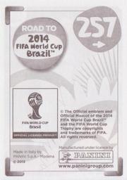 2013 Panini Road to 2014 FIFA World Cup Brazil Stickers #257 Thibaut Courtois Back
