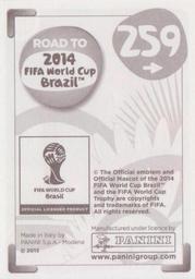 2013 Panini Road to 2014 FIFA World Cup Brazil Stickers #259 Vincent Kompany Back