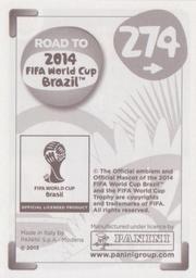2013 Panini Road to 2014 FIFA World Cup Brazil Stickers #274 Sokratis Papastathopoulos Back