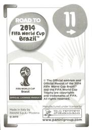 2013 Panini Road to 2014 FIFA World Cup Brazil Stickers #11 Paulinho Back