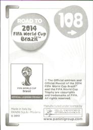 2013 Panini Road to 2014 FIFA World Cup Brazil Stickers #108 Karim Benzema Back